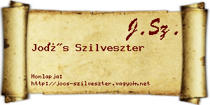 Joós Szilveszter névjegykártya